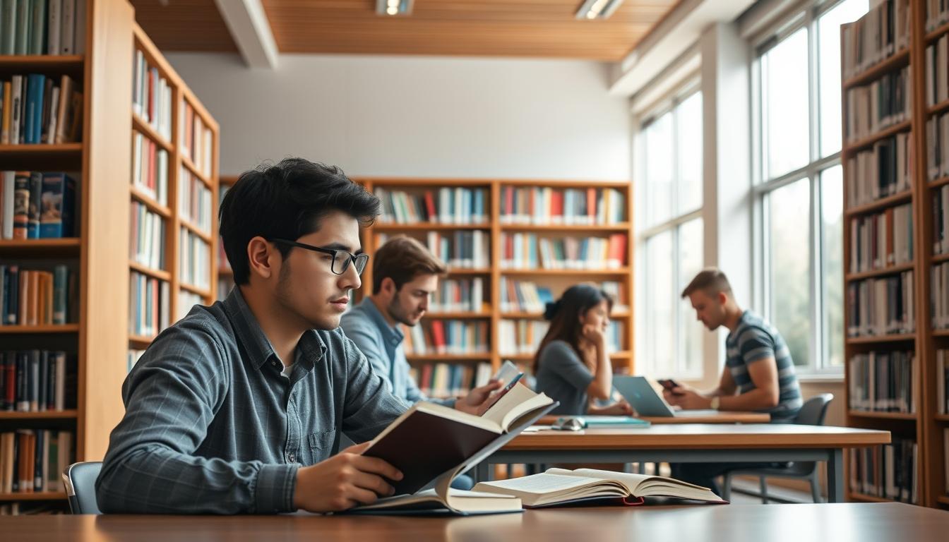 Students collaborating in study space
